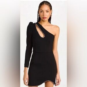 Rebecca Vallance Victoria One Sleeve Mini Dress with multicolor crystals NWOT